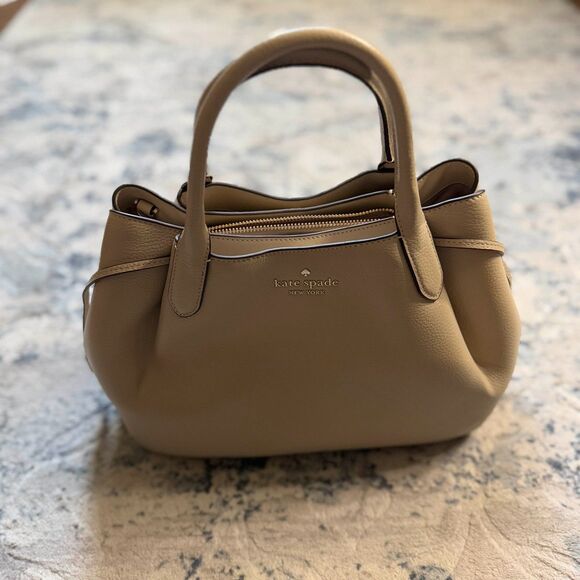 Kate Spade Dumpling Bag Beige Leather Satchel Chic Boho...